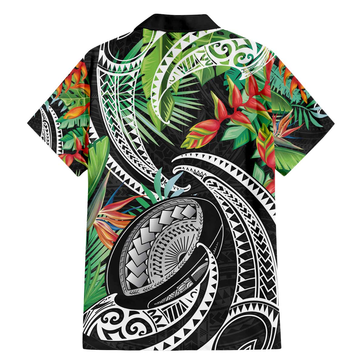 Polynesian Pacific Rugby Tribal Family Matching Off Shoulder Short Dress and Hawaiian Shirt Tropical Vibe LT9 - Polynesian Pride
