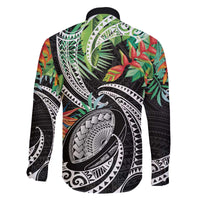 Polynesian Pacific Rugby Tribal Family Matching Off Shoulder Short Dress and Hawaiian Shirt Tropical Vibe LT9 - Polynesian Pride