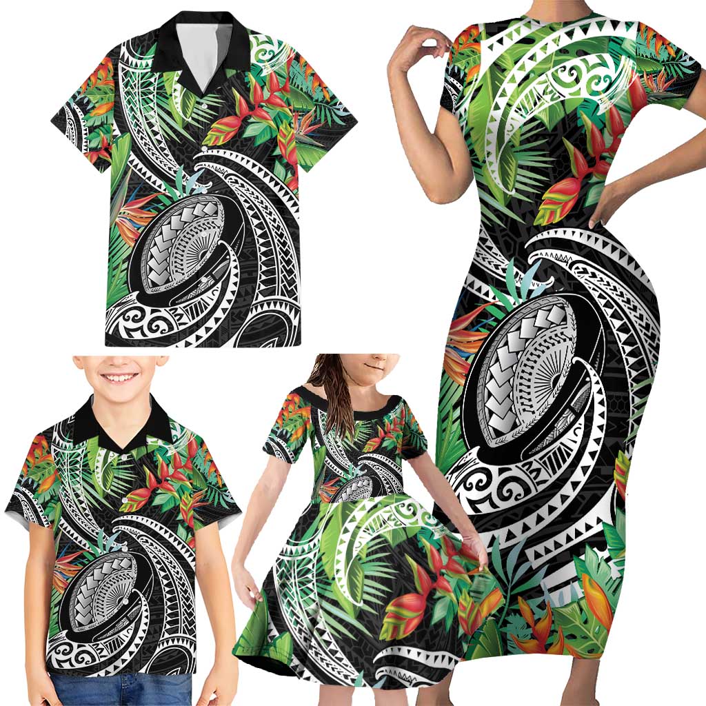 Polynesian Pacific Rugby Tribal Family Matching Short Sleeve Bodycon Dress and Hawaiian Shirt Tropical Vibe LT9 - Polynesian Pride