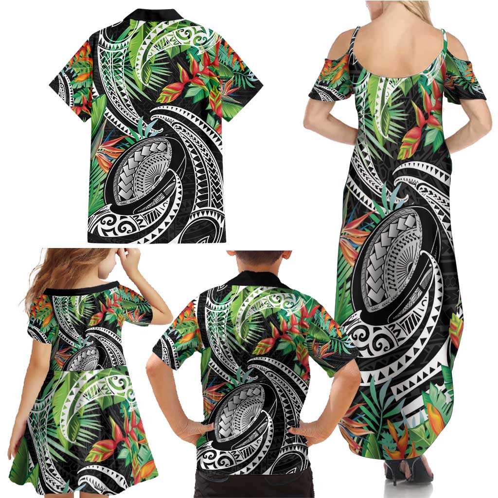 Polynesian Pacific Rugby Tribal Family Matching Summer Maxi Dress and Hawaiian Shirt Tropical Vibe LT9 - Polynesian Pride