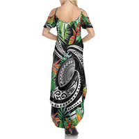 Polynesian Pacific Rugby Tribal Family Matching Summer Maxi Dress and Hawaiian Shirt Tropical Vibe LT9 - Polynesian Pride