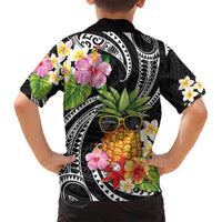 Hau'oli Makahiki Hou Family Matching Long Sleeve Bodycon Dress and Hawaiian Shirt Aloha Pineapple Tropical Vibe LT9 - Polynesian Pride