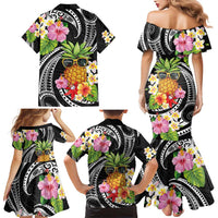 Hau'oli Makahiki Hou Family Matching Mermaid Dress and Hawaiian Shirt Aloha Pineapple Tropical Vibe LT9 - Polynesian Pride