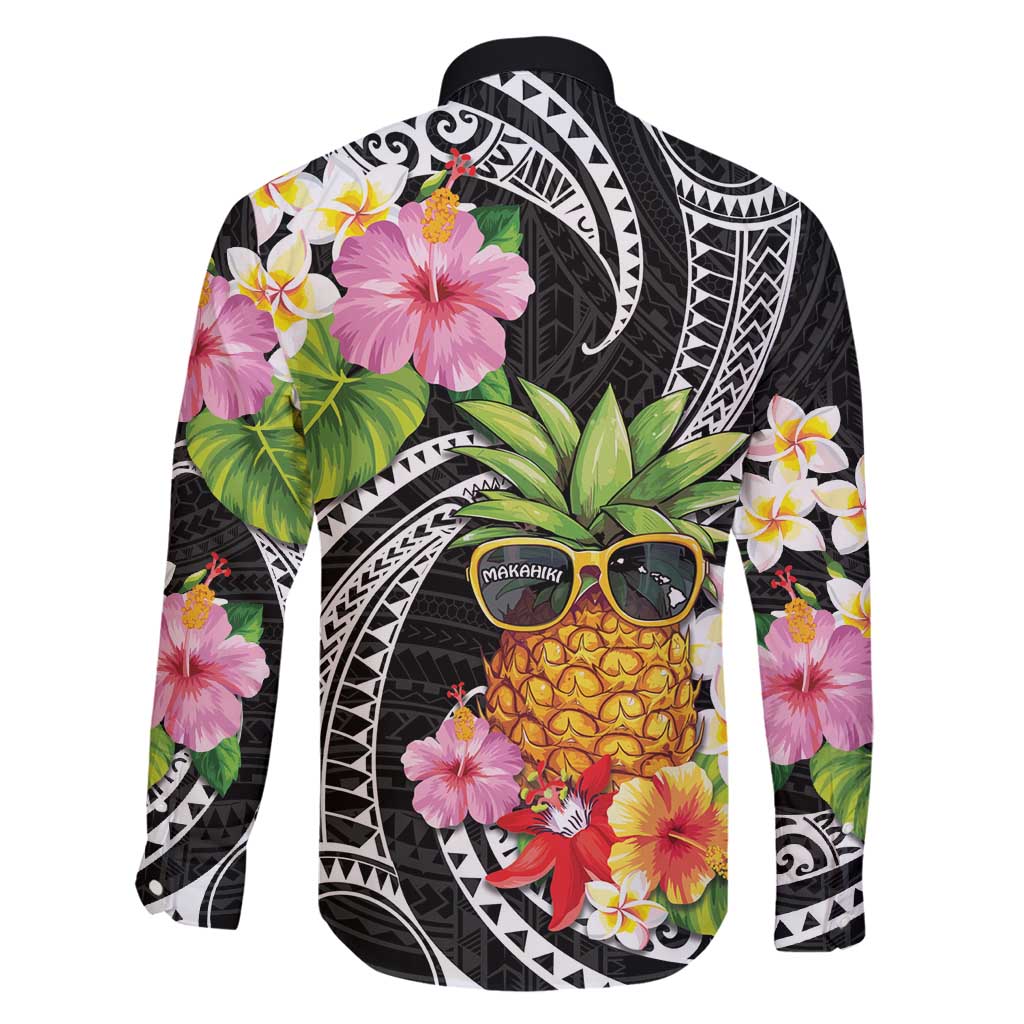 Hau'oli Makahiki Hou Family Matching Tank Maxi Dress and Hawaiian Shirt Aloha Pineapple Tropical Vibe LT9 - Polynesian Pride