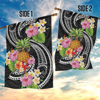 Hau'oli Makahiki Hou Garden Flag Aloha Pineapple Tropical Vibe