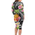 Hau'oli Makahiki Hou Long Sleeve Bodycon Dress Aloha Pineapple Tropical Vibe