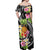 Hau'oli Makahiki Hou Off Shoulder Maxi Dress Aloha Pineapple Tropical Vibe