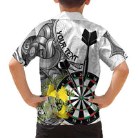 Personalised New Zealand Darts Family Matching Tank Maxi Dress and Hawaiian Shirt Kowhai Floral with Maori Tattoo LT9 - Polynesian Pride