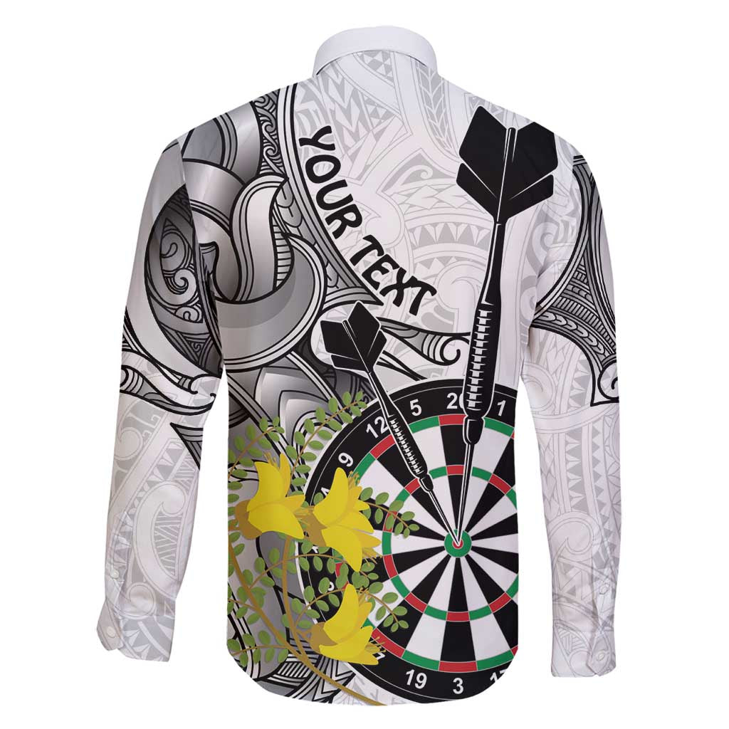 Personalised New Zealand Darts Family Matching Tank Maxi Dress and Hawaiian Shirt Kowhai Floral with Maori Tattoo LT9 - Polynesian Pride