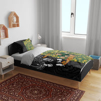Custom New Zealand vs South Africa Bedding Set Rugby Rivalry Two Nations One Battle LT9 - Polynesian Pride