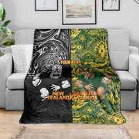 Custom New Zealand vs South Africa Blanket Rugby Rivalry Two Nations One Battle LT9 - Polynesian Pride