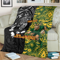 Custom New Zealand vs South Africa Blanket Rugby Rivalry Two Nations One Battle LT9 - Polynesian Pride