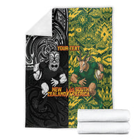 Custom New Zealand vs South Africa Blanket Rugby Rivalry Two Nations One Battle LT9 - Polynesian Pride