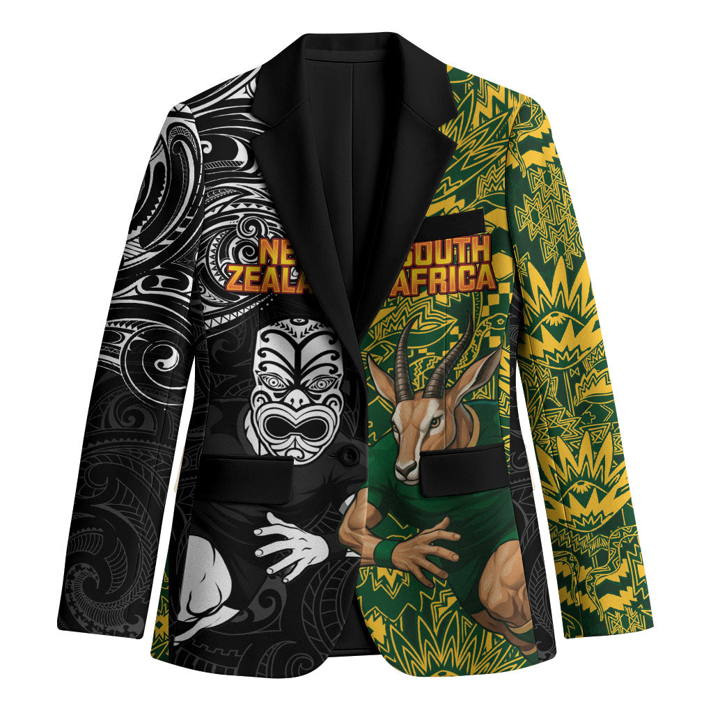 Custom New Zealand vs South Africa Blazer Rugby Rivalry Two Nations One Battle LT9 Unisex Multicolor - Polynesian Pride