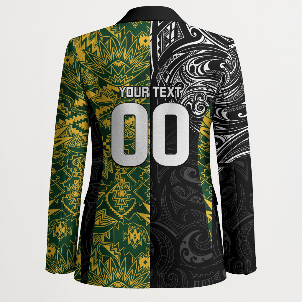 Custom New Zealand vs South Africa Blazer Rugby Rivalry Two Nations One Battle LT9 - Polynesian Pride