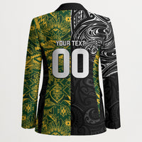 Custom New Zealand vs South Africa Blazer Rugby Rivalry Two Nations One Battle LT9 - Polynesian Pride