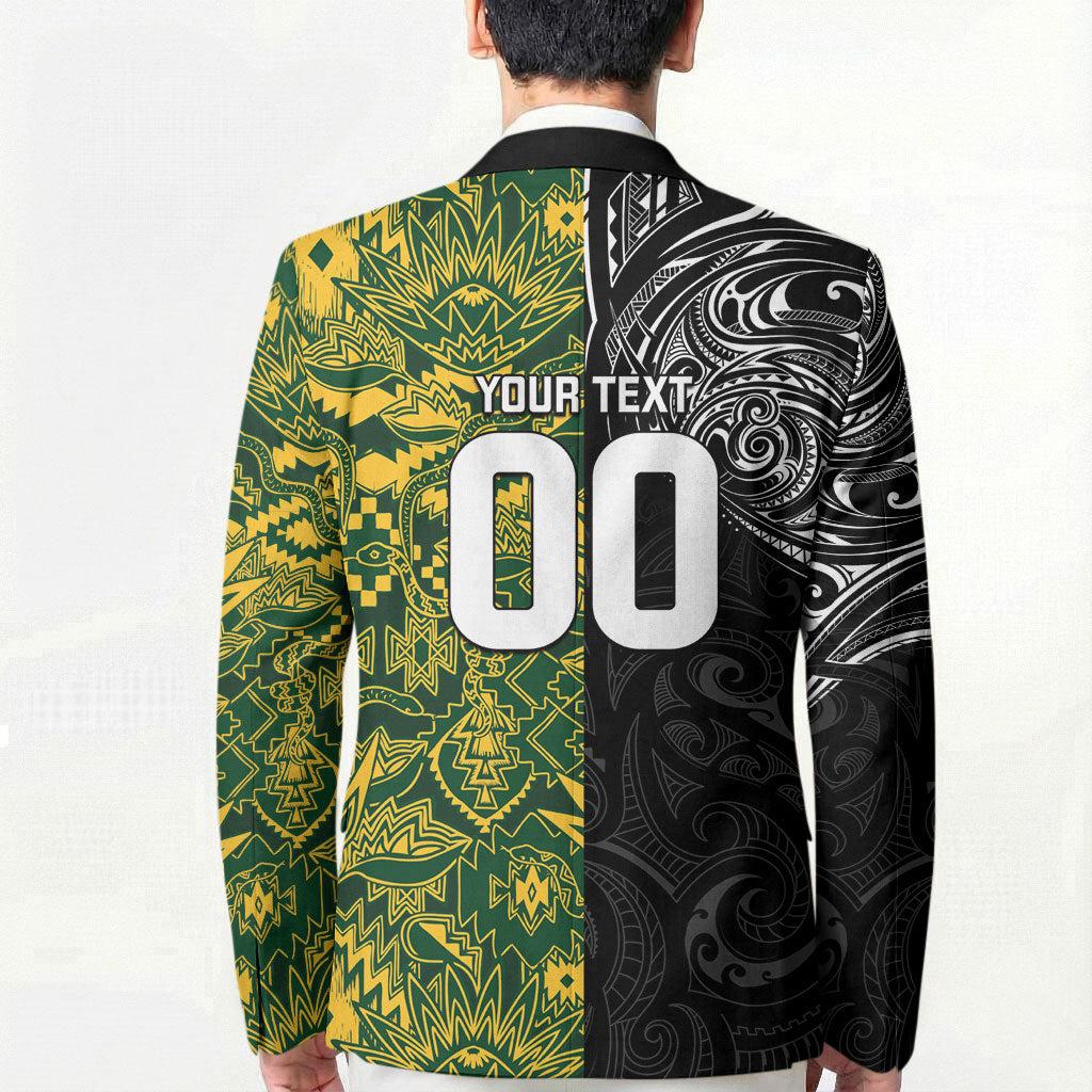 Custom New Zealand vs South Africa Blazer Rugby Rivalry Two Nations One Battle LT9 - Polynesian Pride