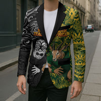 Custom New Zealand vs South Africa Blazer Rugby Rivalry Two Nations One Battle LT9 - Polynesian Pride