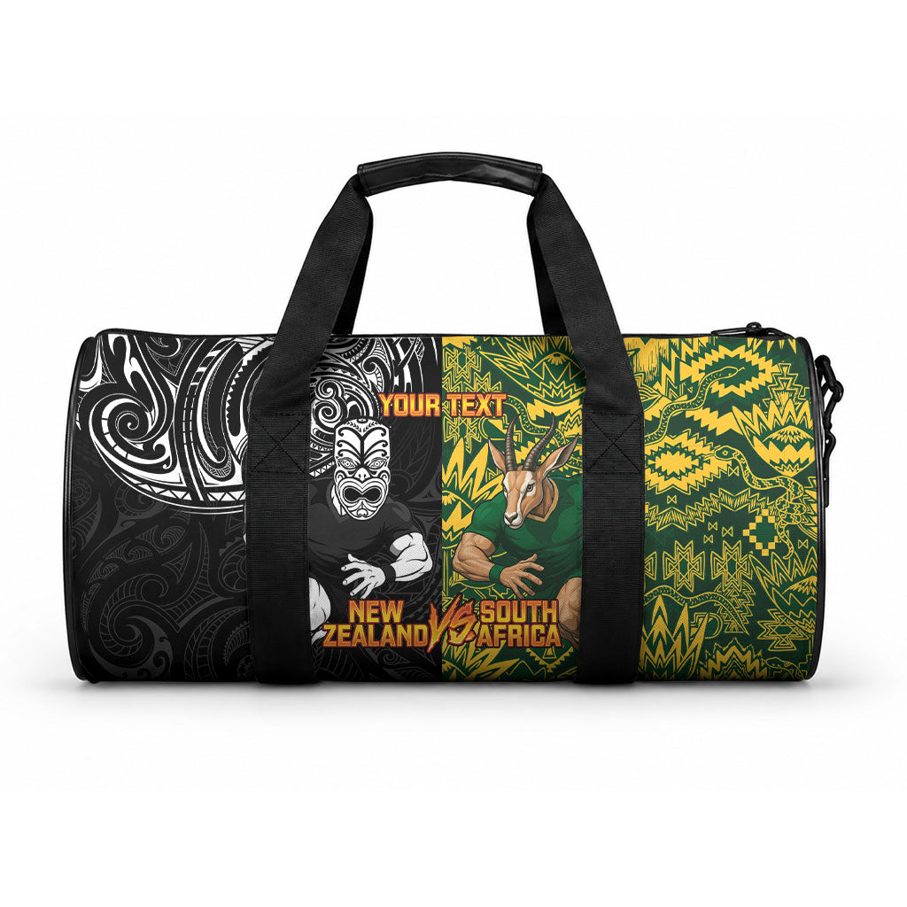 Custom New Zealand vs South Africa Duffle Bag Rugby Rivalry Two Nations One Battle LT9 One size Multicolor - Polynesian Pride