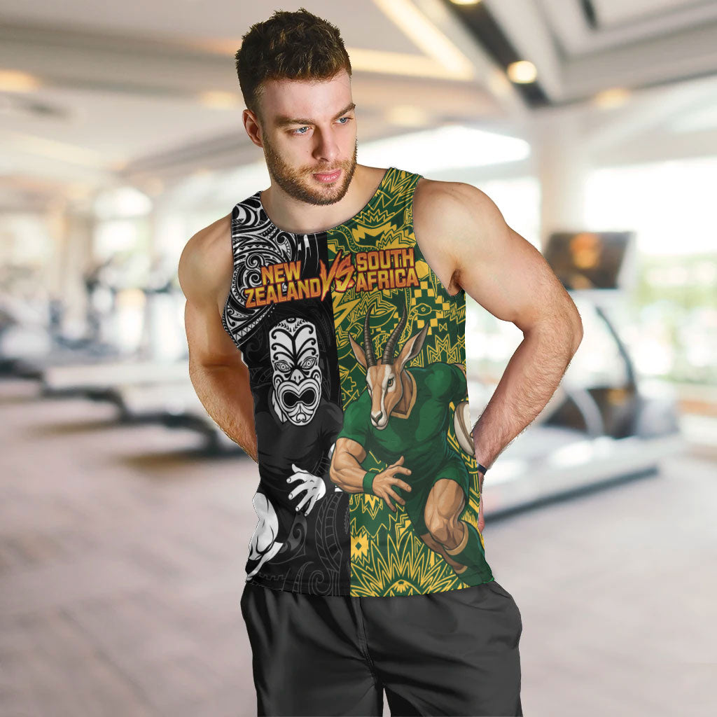 Custom New Zealand vs South Africa Men Tank Top Rugby Rivalry Two Nations One Battle LT9 Multicolor - Polynesian Pride