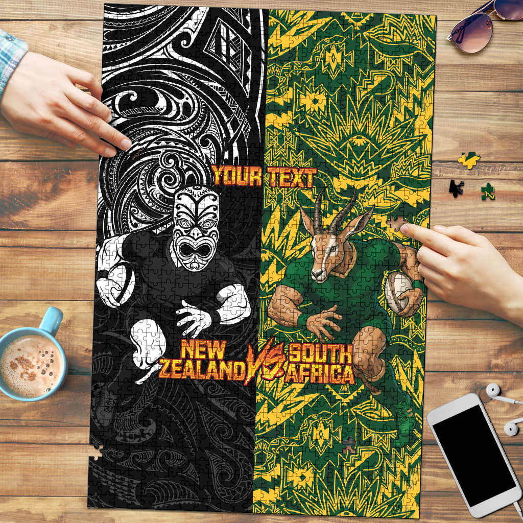 Custom New Zealand vs South Africa Puzzle Rugby Rivalry Two Nations One Battle LT9 Multicolor - Polynesian Pride