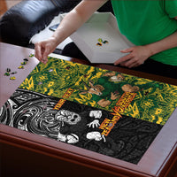 Custom New Zealand vs South Africa Puzzle Rugby Rivalry Two Nations One Battle LT9 - Polynesian Pride