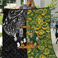 Custom New Zealand vs South Africa Quilt Rugby Rivalry Two Nations One Battle LT9 Multicolor - Polynesian Pride
