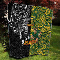 Custom New Zealand vs South Africa Quilt Rugby Rivalry Two Nations One Battle LT9 - Polynesian Pride
