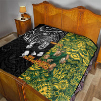 Custom New Zealand vs South Africa Quilt Rugby Rivalry Two Nations One Battle LT9 - Polynesian Pride