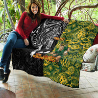 Custom New Zealand vs South Africa Quilt Rugby Rivalry Two Nations One Battle LT9 - Polynesian Pride