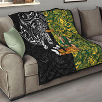 Custom New Zealand vs South Africa Quilt Rugby Rivalry Two Nations One Battle LT9 - Polynesian Pride