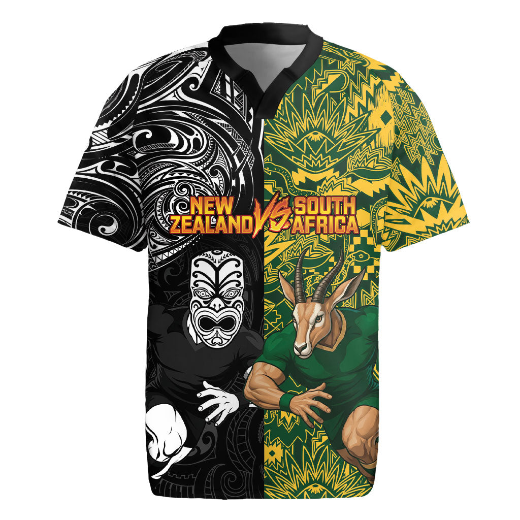 Custom New Zealand vs South Africa Rugby Jersey Rugby Rivalry Two Nations One Battle LT9 Multicolor - Polynesian Pride