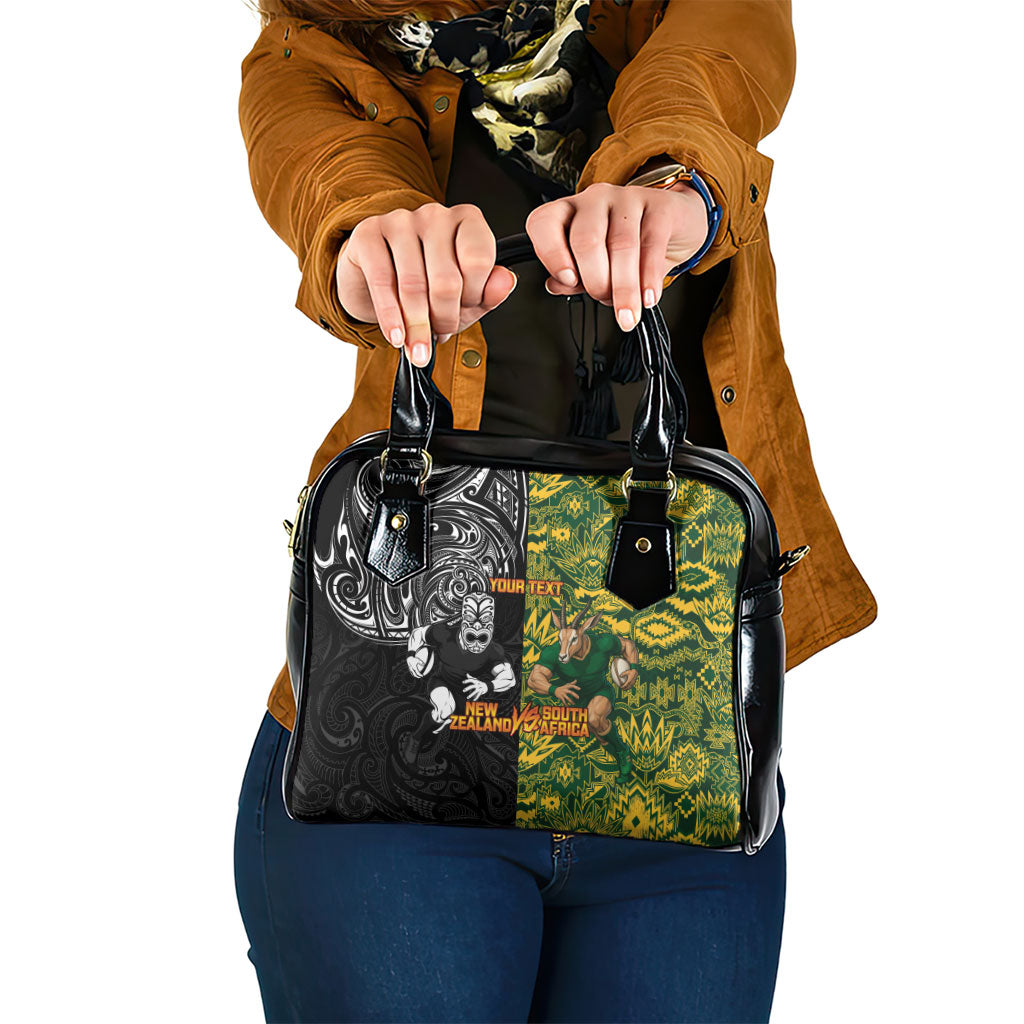 Custom New Zealand vs South Africa Shoulder Handbag Rugby Rivalry Two Nations One Battle LT9 One Size Multicolor - Polynesian Pride