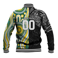 Custom Australia vs New Zealand Baseball Jacket Rugby Rivalry Two Nations One Battle LT9 - Polynesian Pride