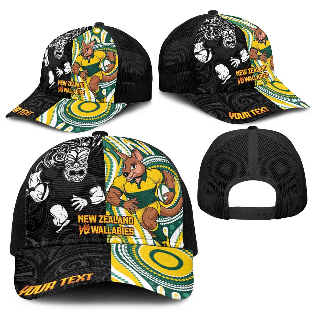 Personalised Australia vs New Zealand Baseball Net Cap Rugby Rivalry Two Nations One Battle LT9 - Polynesian Pride