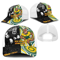 Personalised Australia vs New Zealand Baseball Net Cap Rugby Rivalry Two Nations One Battle LT9 - Polynesian Pride