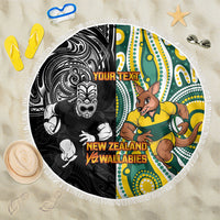 Custom Australia vs New Zealand Beach Blanket Rugby Rivalry Two Nations One Battle LT9 One Size 150cm Multicolor - Polynesian Pride