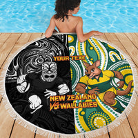 Custom Australia vs New Zealand Beach Blanket Rugby Rivalry Two Nations One Battle LT9 - Polynesian Pride