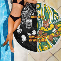 Custom Australia vs New Zealand Beach Blanket Rugby Rivalry Two Nations One Battle LT9 - Polynesian Pride