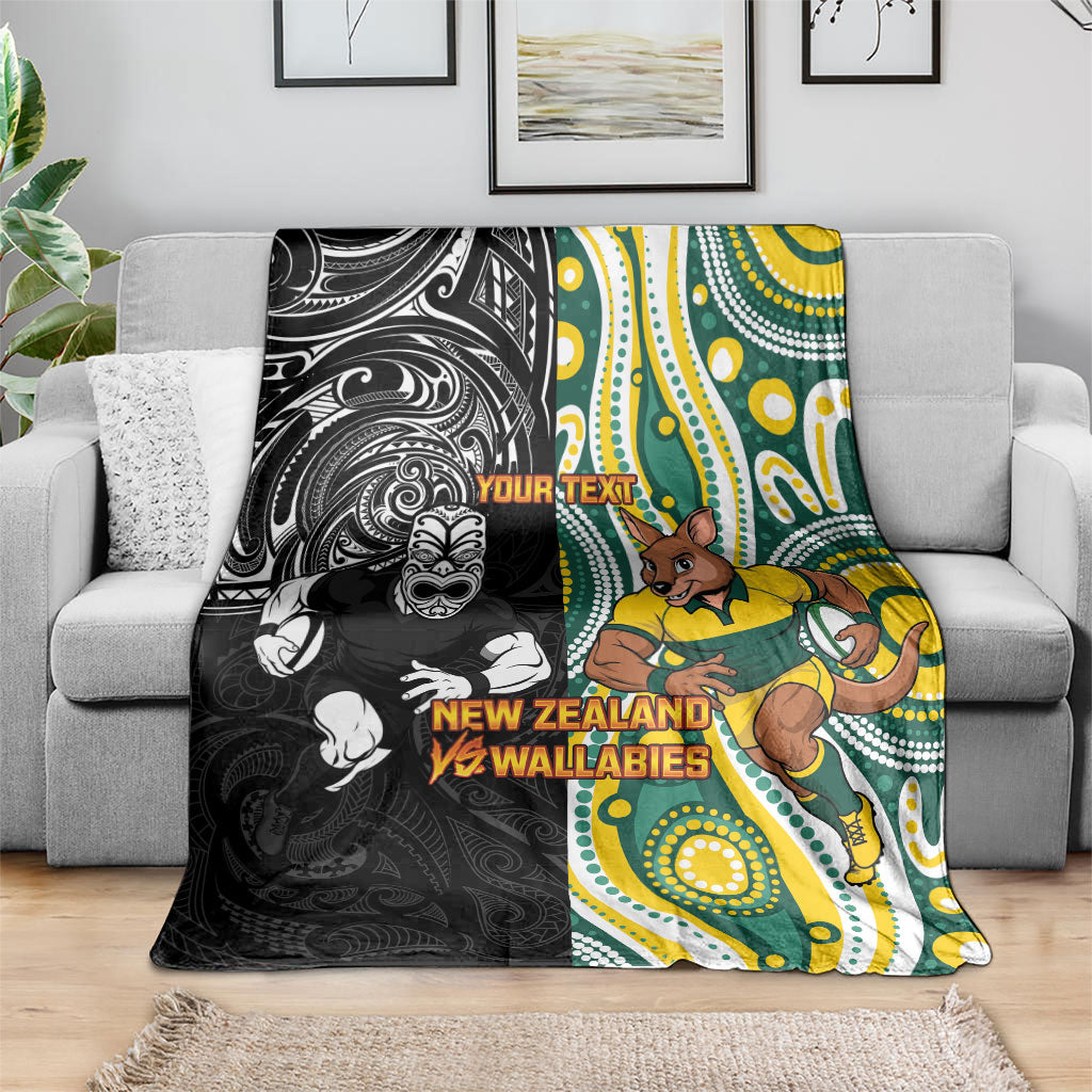 Custom Australia vs New Zealand Blanket Rugby Rivalry Two Nations One Battle LT9 - Polynesian Pride