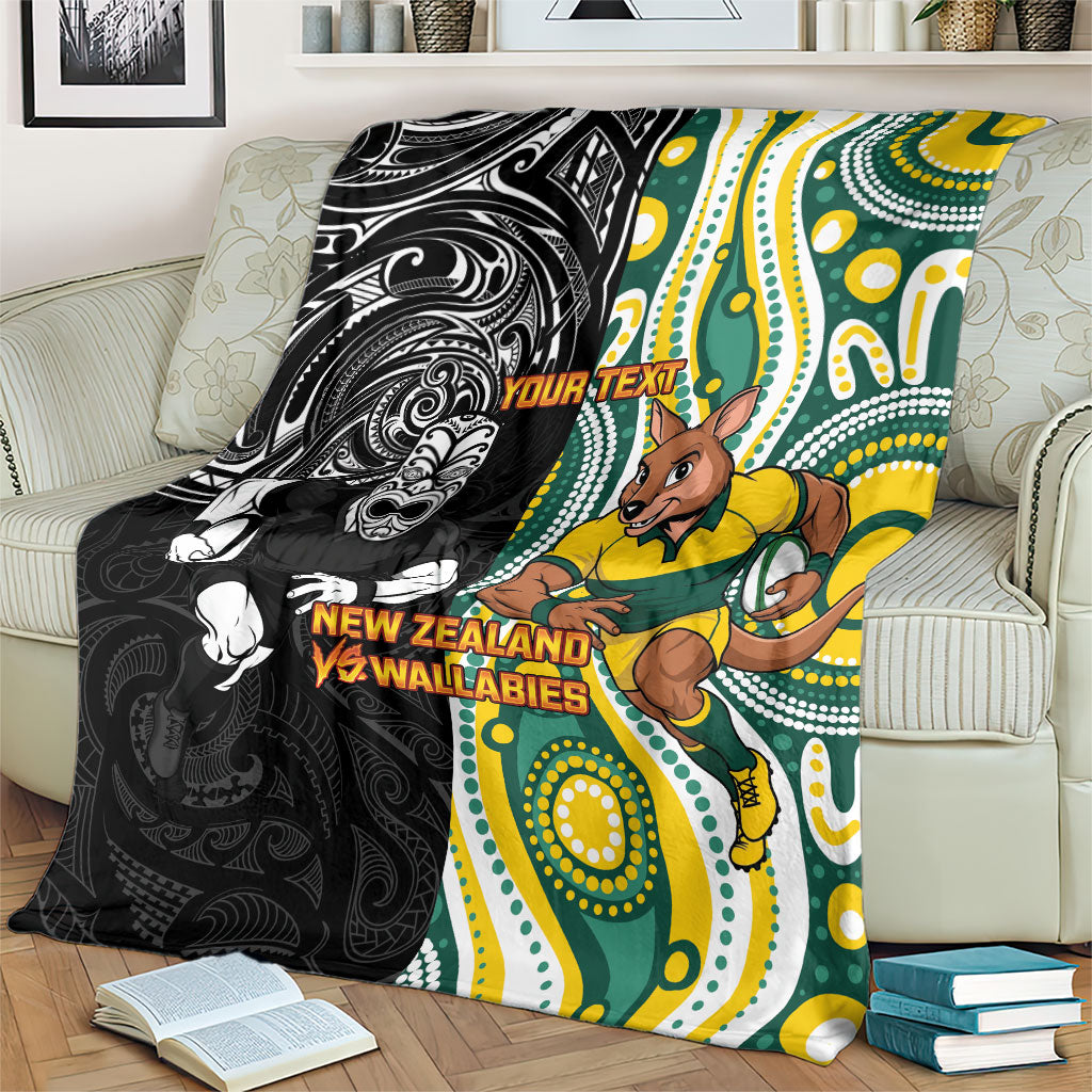 Custom Australia vs New Zealand Blanket Rugby Rivalry Two Nations One Battle LT9 - Polynesian Pride