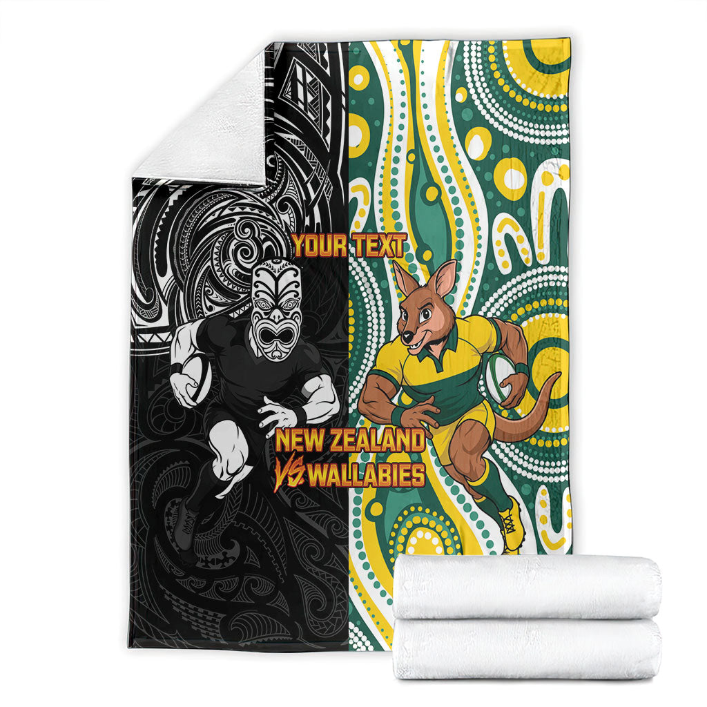 Custom Australia vs New Zealand Blanket Rugby Rivalry Two Nations One Battle LT9 - Polynesian Pride