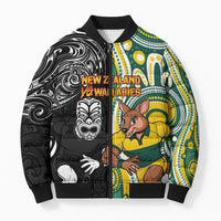 Custom Australia vs New Zealand Bomber Puffer Jacket Rugby Rivalry Two Nations One Battle LT9 Unisex Multicolor - Polynesian Pride