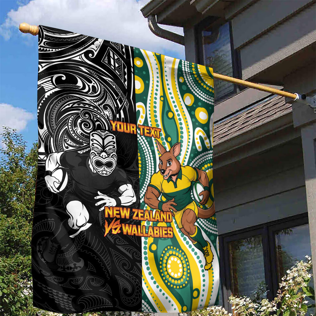 Custom Australia vs New Zealand Garden Flag Rugby Rivalry Two Nations One Battle LT9 - Polynesian Pride