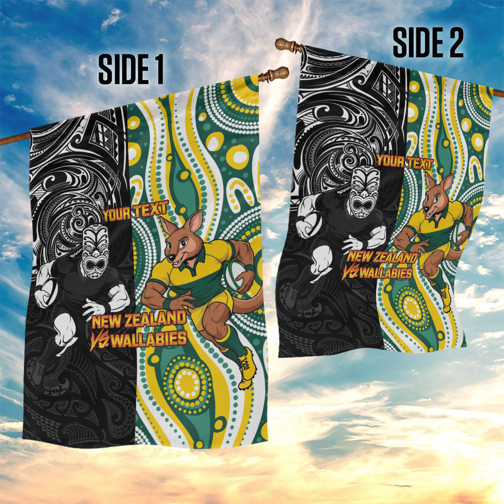 Custom Australia vs New Zealand Garden Flag Rugby Rivalry Two Nations One Battle LT9 - Polynesian Pride