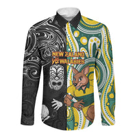 Custom Australia vs New Zealand Long Sleeve Button Shirt Rugby Rivalry Two Nations One Battle LT9 Unisex Multicolor - Polynesian Pride