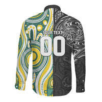Custom Australia vs New Zealand Long Sleeve Button Shirt Rugby Rivalry Two Nations One Battle LT9 - Polynesian Pride