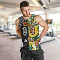 Custom Australia vs New Zealand Men Tank Top Rugby Rivalry Two Nations One Battle LT9 Multicolor - Polynesian Pride
