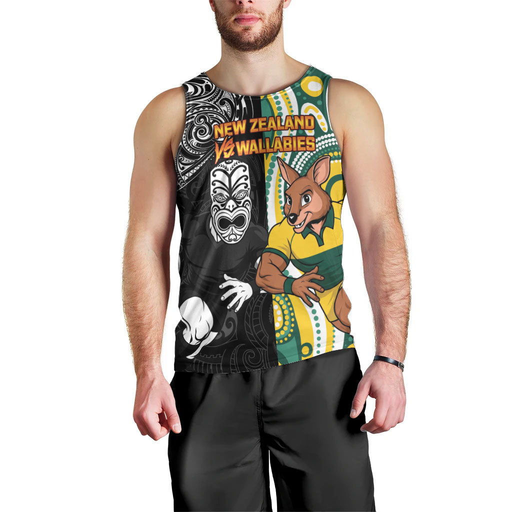 Custom Australia vs New Zealand Men Tank Top Rugby Rivalry Two Nations One Battle LT9 - Polynesian Pride