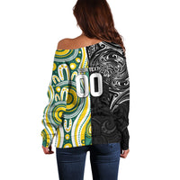 Custom Australia vs New Zealand Off Shoulder Sweater Rugby Rivalry Two Nations One Battle LT9 - Polynesian Pride